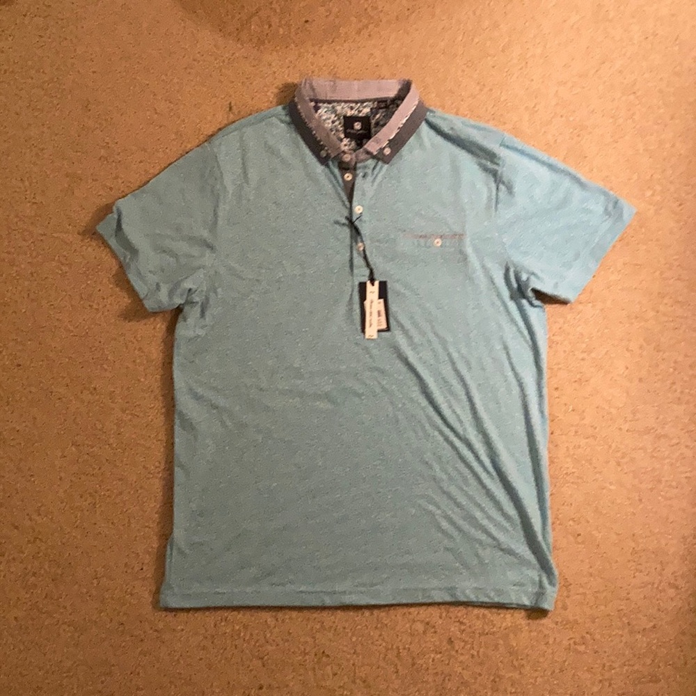 Baby blue polo shirt